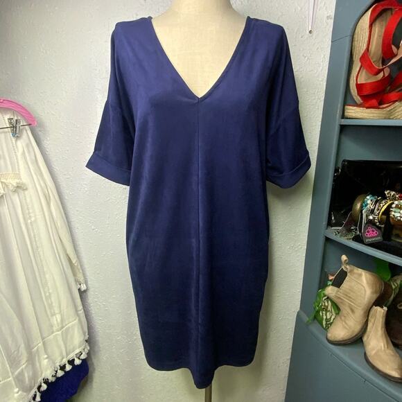 305. Ruby Ribbon Suede like reversible Dress Tunic Medium - Picture 9 of 10